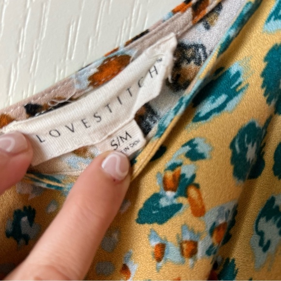 LOVESTITCH Mika  S/M Multi-Colored Leopard Print Maxi Slip Dress V Neck Flowy Bo - Picture 3 of 4